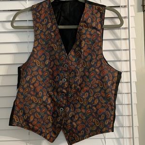 Reversible Black wool flannel vest; size 36